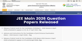 JEE Main 2026 Session 2 Question Papers Released; Answer Keys April 11